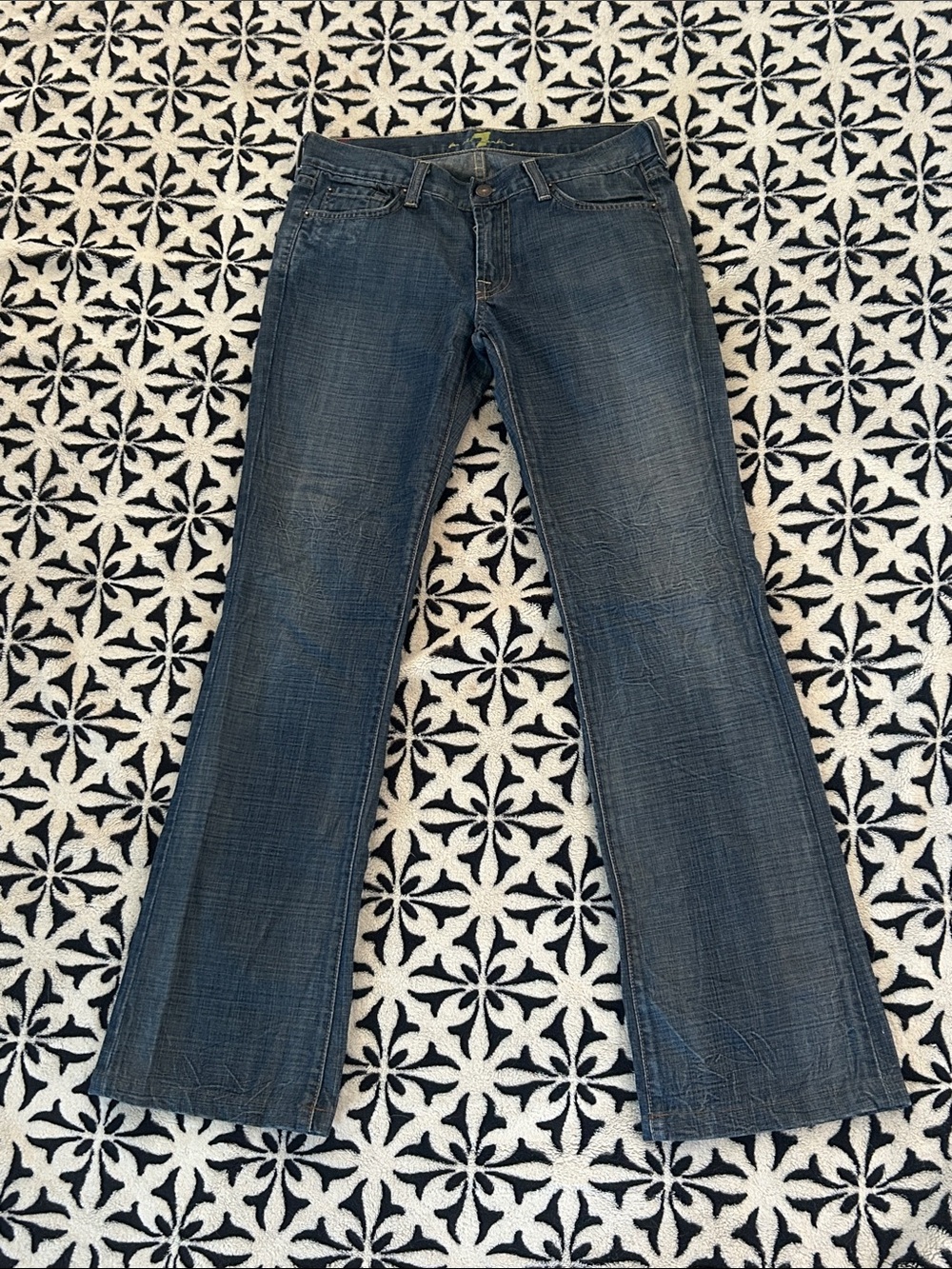 7 For All Mankind Women's Medium Blue Flared Jeans